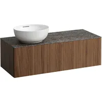 Laufen Schubladenelement, 1 Hahnloch, Steinplatte Marrone Naturale, Ausschnitt links,