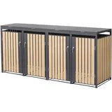 ML-Design Mülltonnenbox 264 x 80 x 116,3 cm bronze