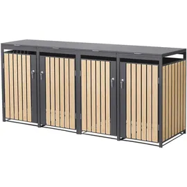 ML-Design Mülltonnenbox 264 x 80 x 116,3 cm bronze