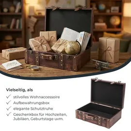 HMF Vintage Koffer aus Holz 38 x 26 x 13 cm 1-tlg. bunt
