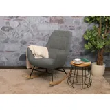 Mendler Schaukelstuhl HWC-N13, Schwingstuhl Relaxsessel Fernsehsessel, Massiv-Holz Metall Stoff/Textil 320g/m2 ~ dunkelgrau