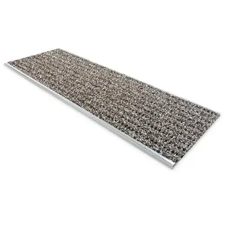 Floordirekt Stufenmatte Sicherheits-Stufenauflage, 2 Farben & 2 Größen, Treppenschutz, Rechteckig, mit Alu-Schiene braun 24 cm x 60 cm