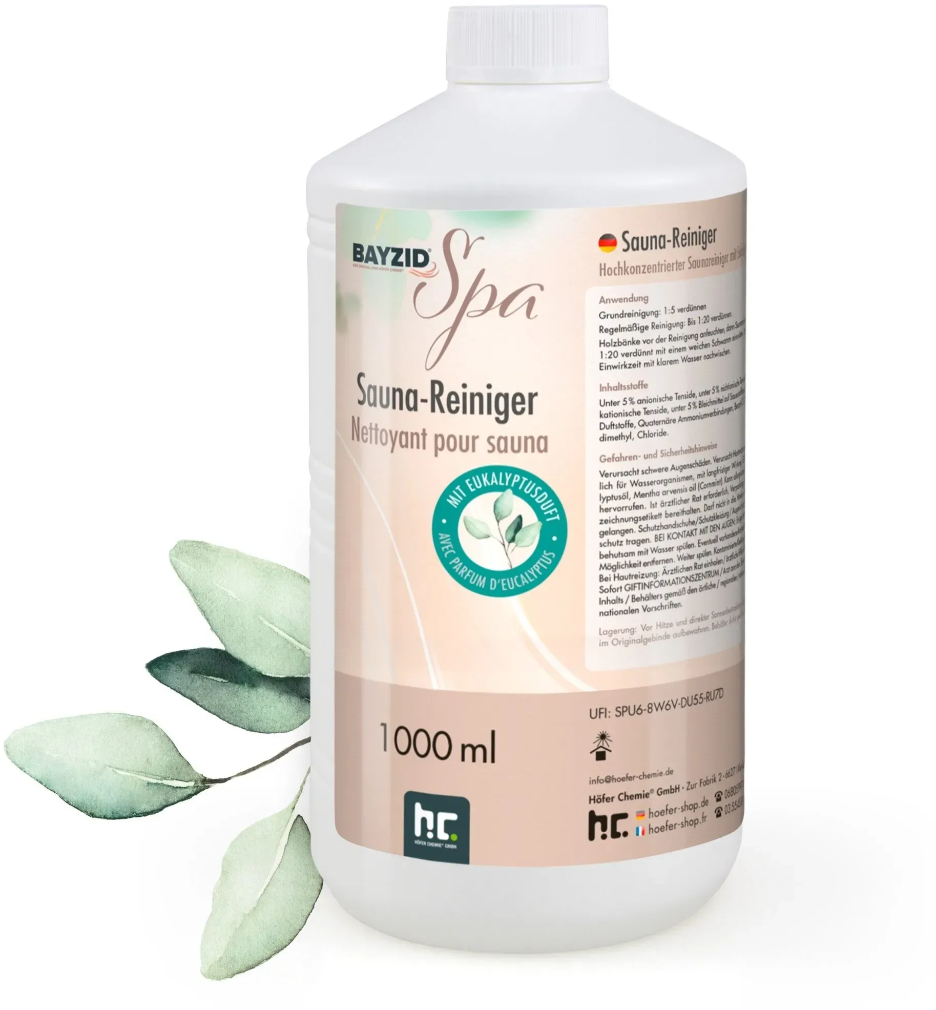6 Nettoyant pour sauna  SPA au parfum d'eucalyptus