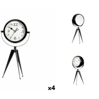 Gift Decor Uhr Tischuhr Stativ Schwarz Metall 14 x 30 x 11 cm 4 Stück schwarz