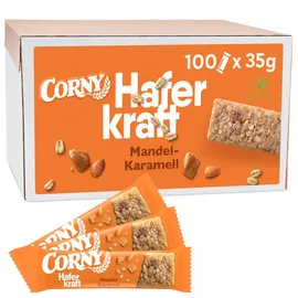 CORNY Haferkraft Mandel Karamell Müsliriegel 100 Riegel, 100 St.