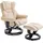 Homcom Relaxsessel Kunstleder 80 x 100 x 64 cm Creme mit Hocker