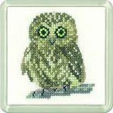 Heritage Crafts Heritage Kreuzstich Set Aida "Eule (A)", Zählmuster, CFOW1193-A, Coaster size 7,5x7,5cm