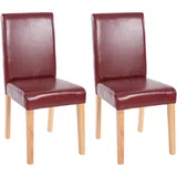 MCW Esszimmerstuhl Littau Kunstleder 2er-Set Kunstleder Rot-Braun Helle Beine