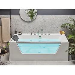 Whirlpool Badewanne weiß rechteckig 170 x 80 cm MANTA