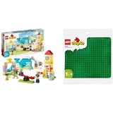 LEGO DUPLO Traumspielplatz Set, Konstruktionsspielzeug für Kinder ab 2 Jahren & DUPLO Bauplatte in Grün, Grundplatte für DUPLO Sets, Konstruktionsspielzeug für Kleinkinder 10980