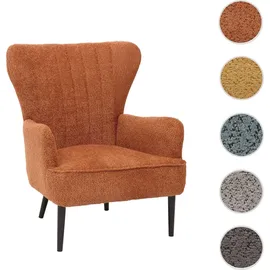 Mendler Lounge-Sessel HWC-K37 Chenille 75 x 80 x 75 cm orange mit Kissen
