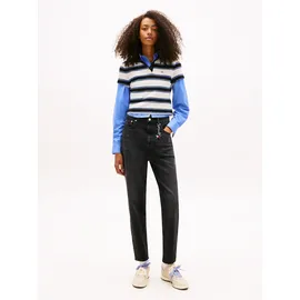 Tommy Hilfiger Tommy Jeans Damen, Jeans, Hose Mom Tapered fit schwarz, denim Black), 29W/28L - 29W / 28L