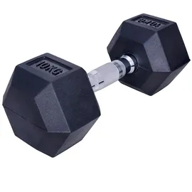 forzafit Sechskant Kurzhantel 10 kg Gummi schwarz 2er-Set