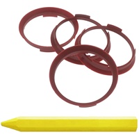 4X Zentrierringe 70,4 x 66,1 mm Rot Felgen Ringe + 1x Reifen Kreide Fett Stift