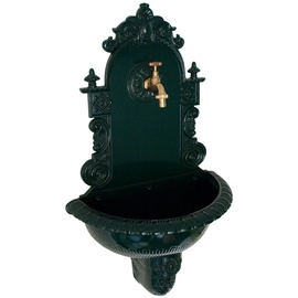 DEGAMO Wandbrunnen TIROL aus Aluguss mit Wasserhahn, dunkelgrün