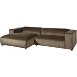 Massivmoebel24 Ecksofa 304x164x69 Ottomane links Cord taupe Valencia