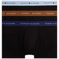 Tommy Hilfiger Herren 3er Pack Boxershorts Trunks mit Logobund, Mehrfarbig (Hghlnd Khki/Well WTR/PRP NVY), S