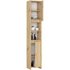 Akord Badezimmersäule 32 x 28 x 180 cm Braun Holzwerkstoff