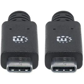 Manhattan USB-Kabel USB 3.2 Gen1 (USB 3.0 / USB 3.1 Gen1) USB-C® Stecker, USB-C® Stecker 1.00 m Schwarz beidseitig verwendbarer