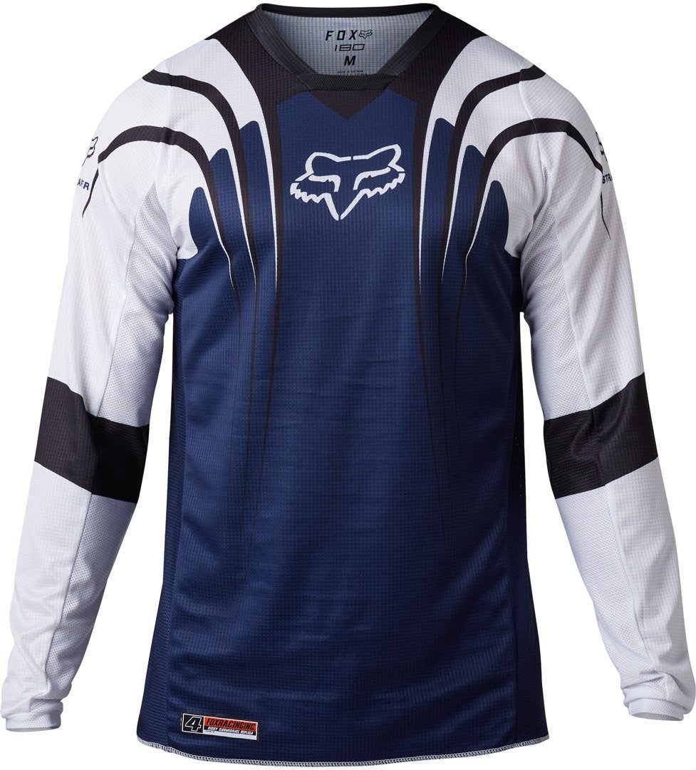 FOX 180 GOAT Strafer Motorcross shirt, blauw, S Voorman