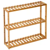 Tectake Badregal, aus Bambus, Höhe wählbar, 60 x 15 x 54,5 cm,