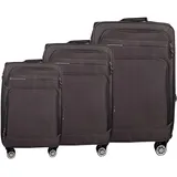 MY TRAVEL BAG Stoff Reisekoffer Trolley Erweiterbar mit Zwillingsrollen (M/L/XL/XXL oder 4er Set) Weichgepäck (Coffee, 3er Set)