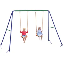Outsunny Kinderschaukel 2er Mehrfarbig Metall, Kunststoff