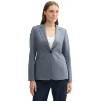 Tom Tailor Regular Fit Blazer mit Reverskragen, Dunkelblau Melange, 44