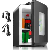 Randaco Mini Kühlschrank, Zum Kühlen Und Heizen, 15l Kühlbox, 230v Ac Für Steckdose Und 12v Dc Für Auto Minibar, Bierkühlschrank Getränkekühlschrank
