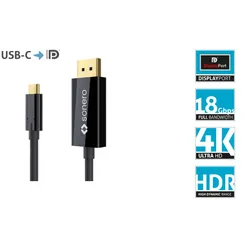 sonero X-UCC020-020 - USB-C auf DP Kabel - 4K - 18Gbps - Schwarz - 2,0m