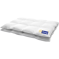 HANSKRUCHEN® Pro Sleep Daunendecke 200x200 cm - Medium - Made in Germany Kassettendecke aus 100% Baumwolle - Allergiker geeignet