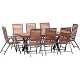 aleos Teak Set 8-tlg. Weiß