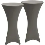 Beautissu Stehtischhusse Stella Anthrazit Ø 60-65 cm 2er Set