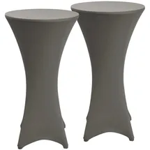 Beautissu Stehtischhusse Stella Anthrazit Ø 60-65 cm 2er Set