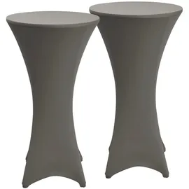 Beautissu Stehtischhusse Stella Anthrazit Ø 60-65 cm 2er Set