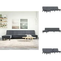 Vidaxl - Schlafsofa in L-Form Dunkelgrau 255x140x70 cm Samt - L-förmiges Schlafsofa - Samtsofa - Wohnzimmersofa - Gästebett - Schlafsofa Grau