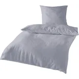 Traumschlaf Uni Seersucker silber 200 x 220 cm + 2 x 80 x 80 cm