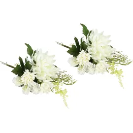 I.GE.A. Kunstblume I.GE.A. "Chrysanthemen-Bund 2er Set", weiß, B:13cm H:25cm L:11cm, Polyester, Kunstpflanzen, 25cm Strauß künstlich Bouquet Seidenblume Blumenbouquet Blumenstrauß
