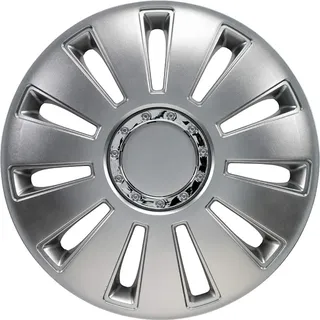 AUTO-STYLE Satz Radzierblenden Silverstone Pro 17-Zoll Silber + Chrom Ringe