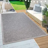 Paco Home In-& Outdoor Teppich Balkon Terrasse Küchenteppich Bordüren Design Modern Beige, Grösse:200x350 cm