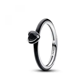 Pandora ME Schwarzes Chakra Herz Ring 193088C01 Damenring