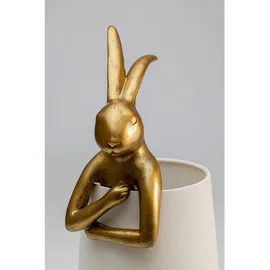 Kare DESIGN Tischleuchte Animal Rabbit Polyresin Weiß / Gold 50 cm