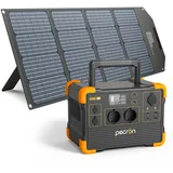 PECRON E600LFP Powerstation mit Solarpanel 200W,Solargenerator 1200W AC Steckdose*2,Mobile Stromspeicher LiFePO4 Batterie Backup100W USB-C,Design mit Tragegriff für Camping Zuhause