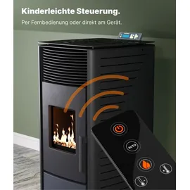 Nemaxx P12 Pelletofen 13,6 kW WiFi-Ready weiß