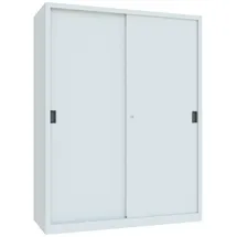 Pavoy Schiebetürenschrank Stahlblech 1950x1500x600 mm lichtgrau 8 Fachböden