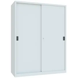 Pavoy Schiebetürenschrank Stahlblech 1950x1500x600 mm lichtgrau 8 Fachböden
