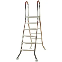 Poolleiter KWAD "Edelstahlleiter 5+5 (Pool 1,35m) V2A- DA 43mm", silber (silberfarben), B:54,9cm H:228,5cm, Edelstahl, Leitern, 135 cm Höhe