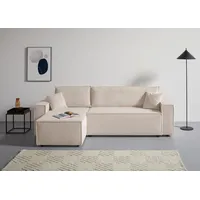 OTTO home Ecksofa CASSI L-Form, 241cm - OTTO. Verlässliche Qualität., Schlaffunktion (133/200), Bettkasten, Cord, Unser Tiefpreis beige