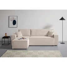 OTTO home Ecksofa CASSI L-Form, 241cm - OTTO. Verlässliche Qualität., Schlaffunktion (133/200), Bettkasten, Cord, Unser Tiefpreis beige