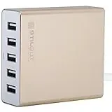 Stilgut PowerPort 34W 5 Port USB Ladegerät, USB Netzteil Ladeadapter geeignet für iPhone 11, iPad, Samsung Galaxy, Gold